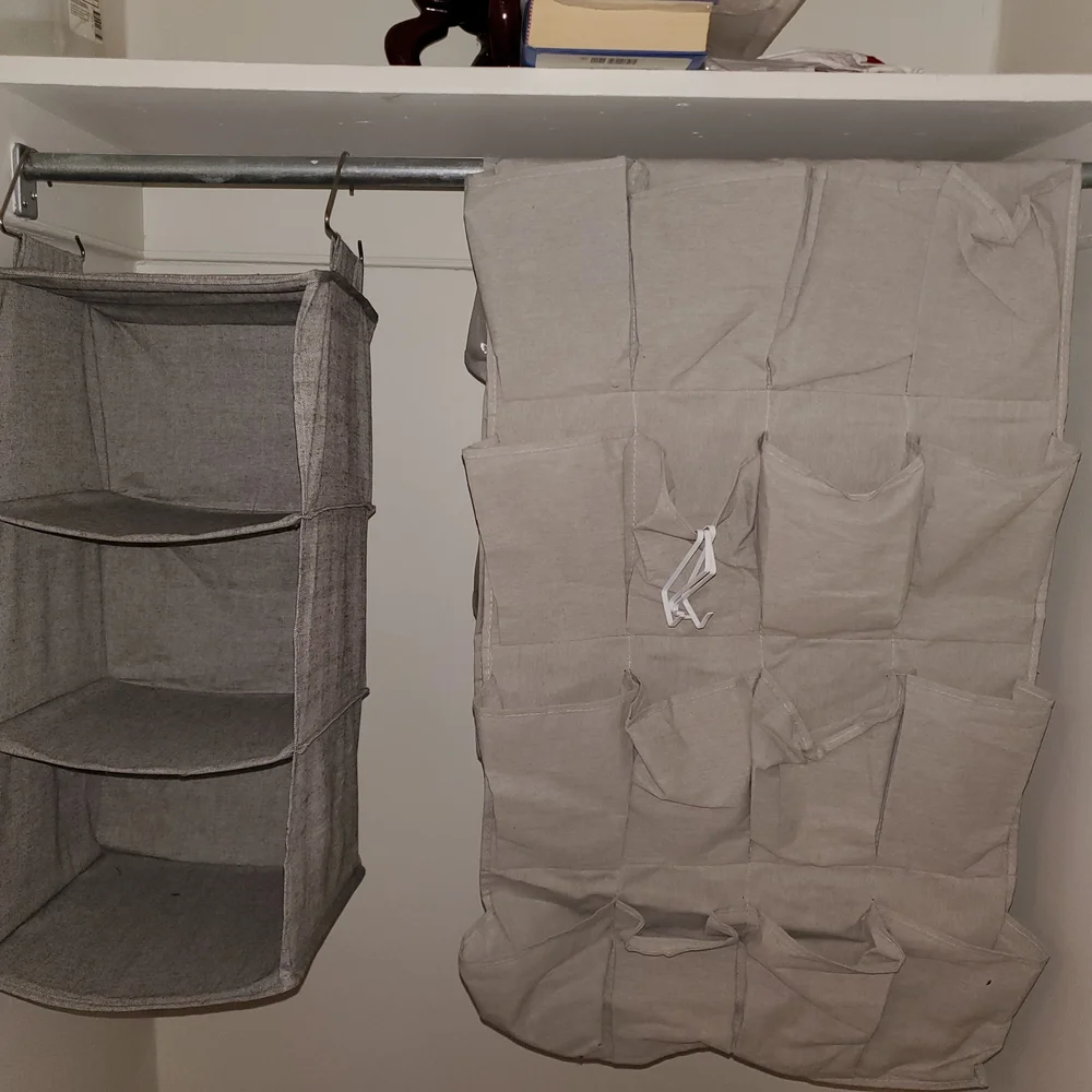 Gray Hanging Closet Organizer